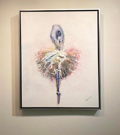 Gabrielle Benot, "White Swan", Contemporary Ballet Painting on Canvas, 2020
