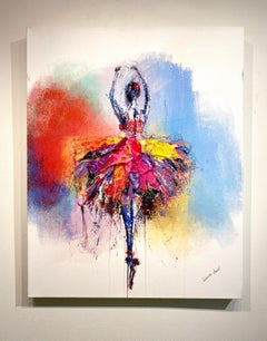 Gabrielle Benot "Etoile" Contemporary Ballet Painting on Canvas