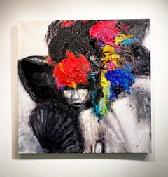 Gabrielle Benot "Tempest" Abstract Woman Portrait Mixed Media on Canvas