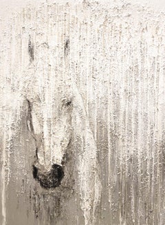 Gabrielle Benot, "Aspen", peinture équine contemporaine sur toile