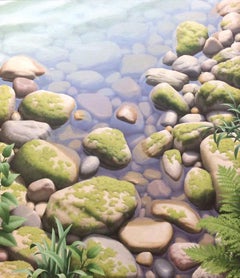 Ken Otsuka "Edge of Silence", Realistic Rocky Shore Oil Painting on Canvas