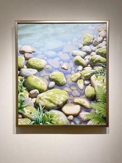 Ken Otsuka „Edge of Silence“, realistisches Ölgemälde in Rocky Shore auf Leinwand