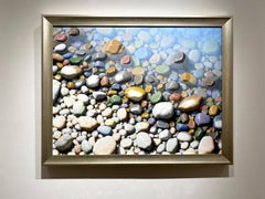 Ken Otsuka "Whispers of Forever", Pebble and Water Landscape Oil on Canvas