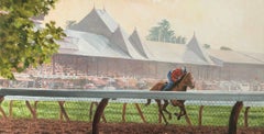 Dahl Taylor, "Early Workout on the Track", Equine Racing Oil Painting 