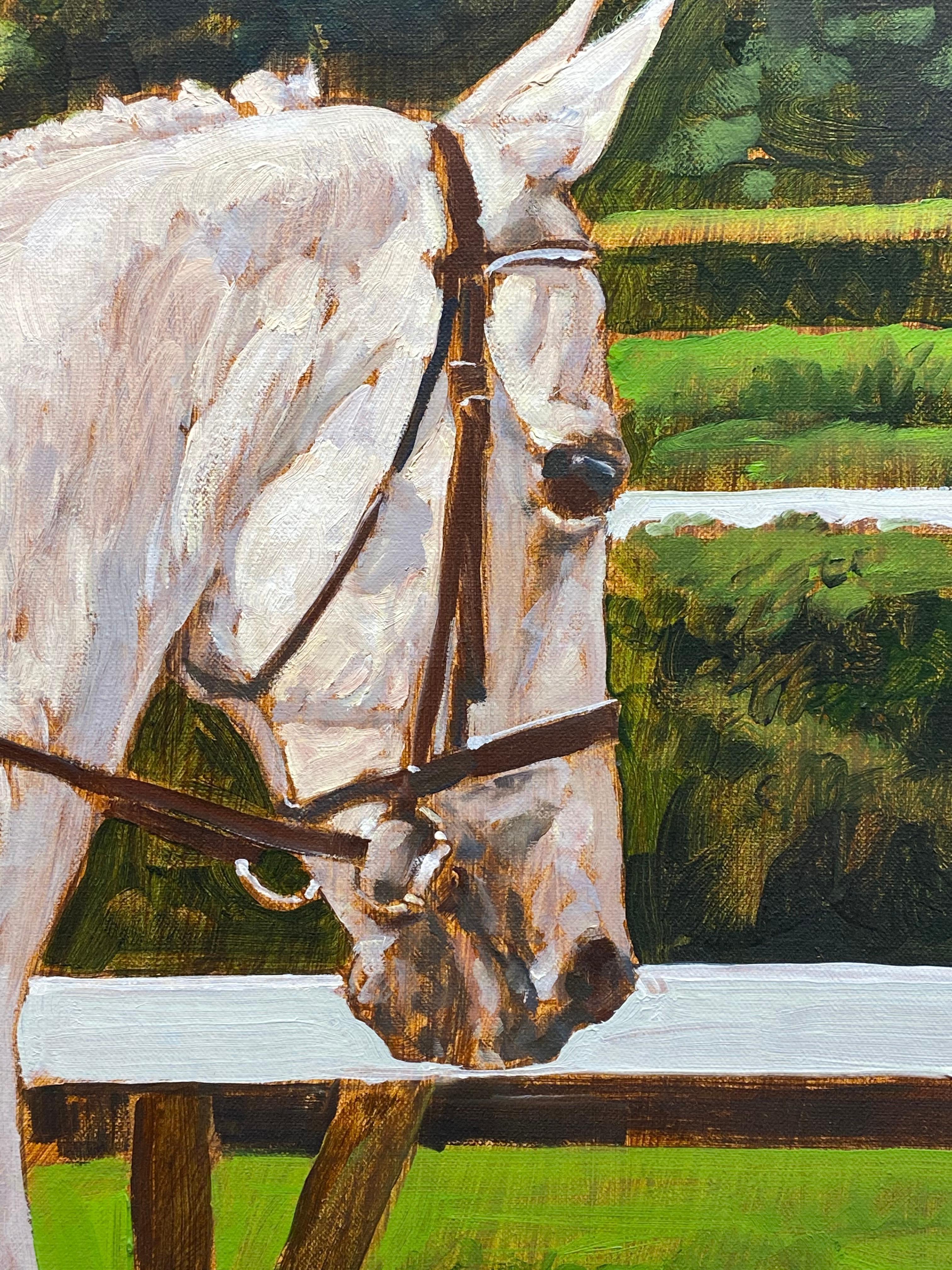 Peinture à l'huile sur toile « Dressage » de Dahl Taylor représentant un cheval et un équilier, 22 x 36 cm en vente 6