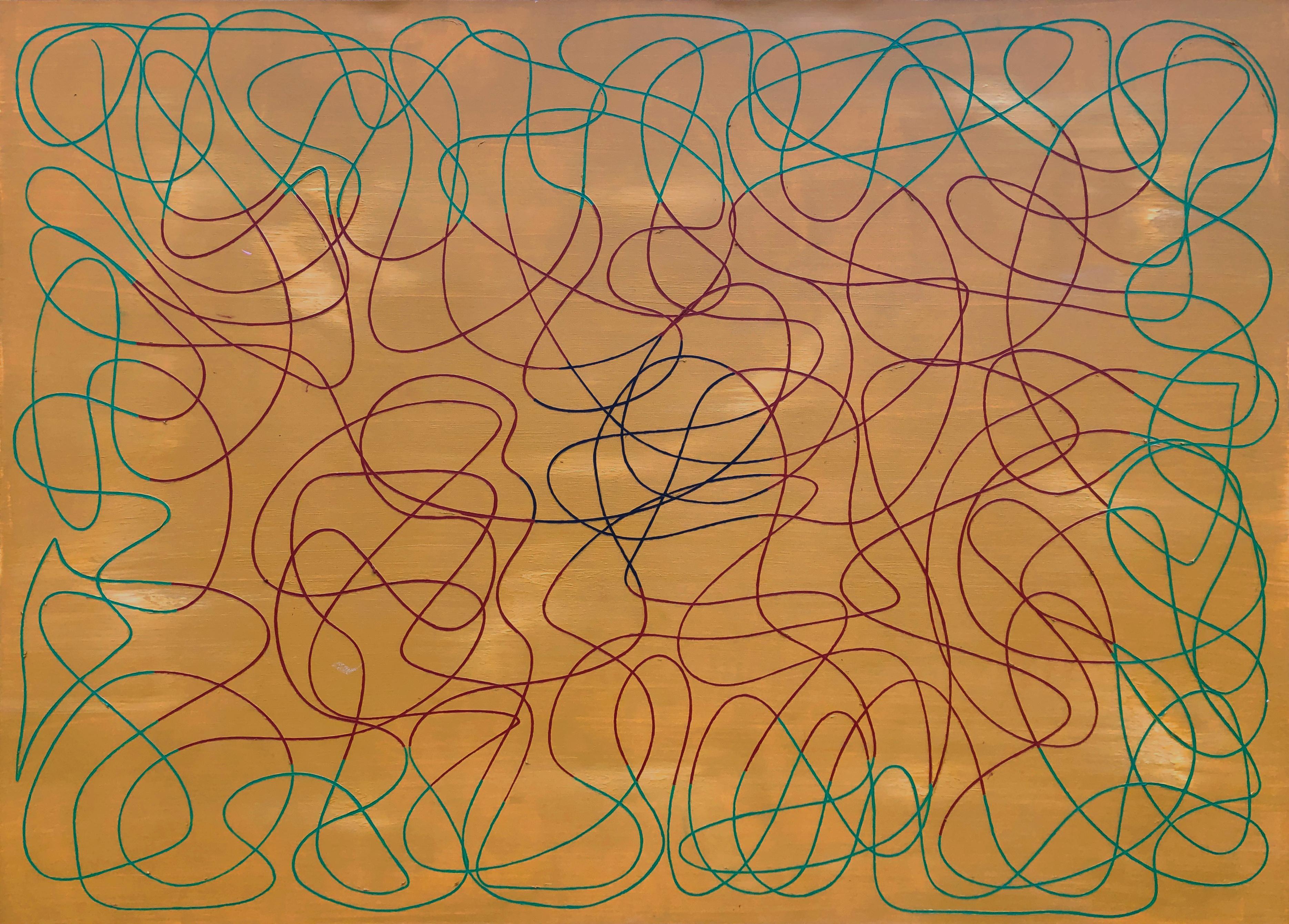 Zeichnung „Draw The Line“ von Troy Smith, abstrakte Kunst – Painting von Troy Smith Studio