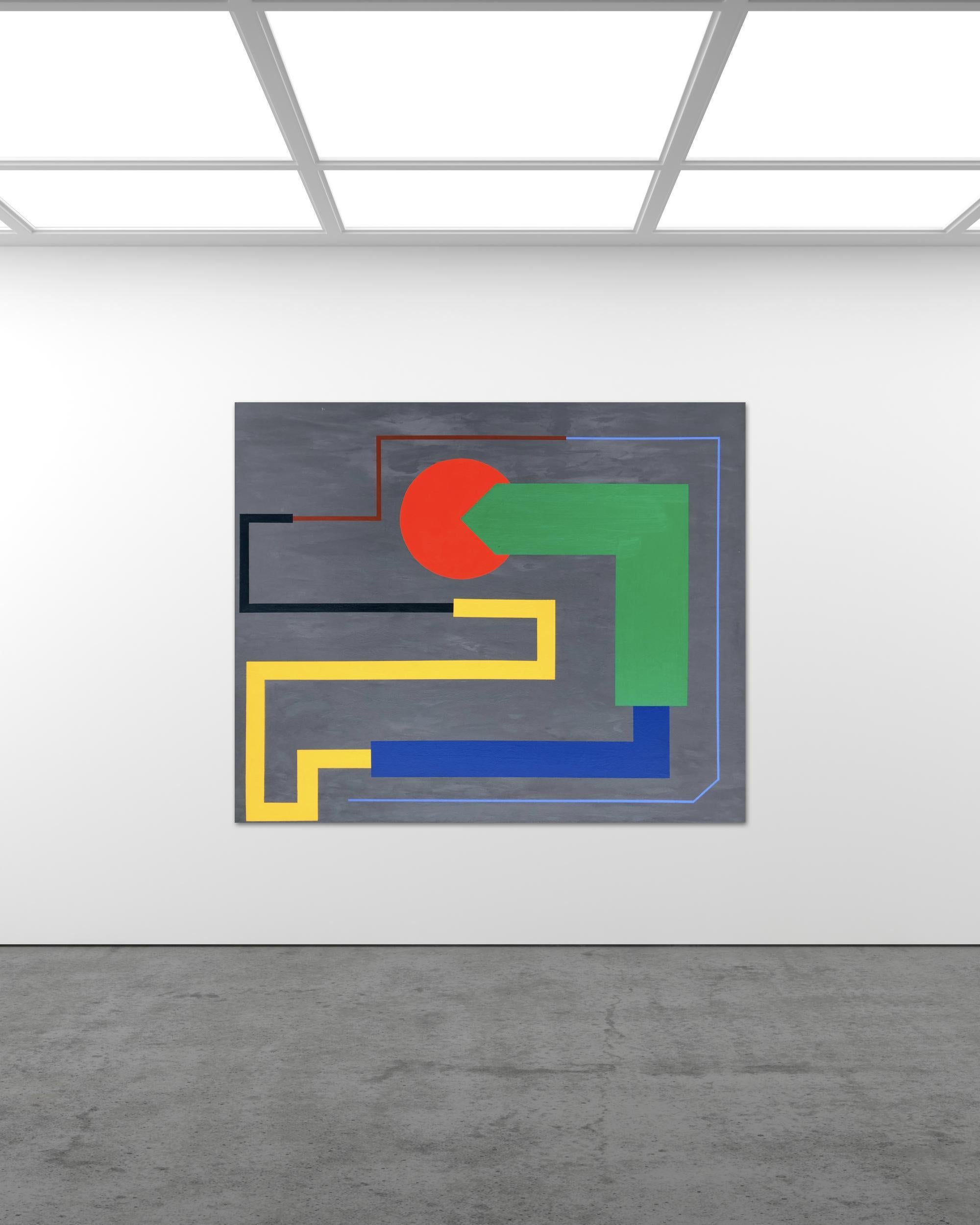 Follow The Leader di Troy Smith Fine Art Geometrico Astratto - Painting Astrattismo geometrico di Troy Smith Studio