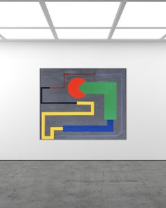 Follow The Leader Abstract Geometric Painting, 72x60 Inches, Unframed, Large