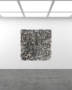 Black Cat Scratch Fever Abstract Painting, 60x60 Inch, 2016, Textured, Unframed