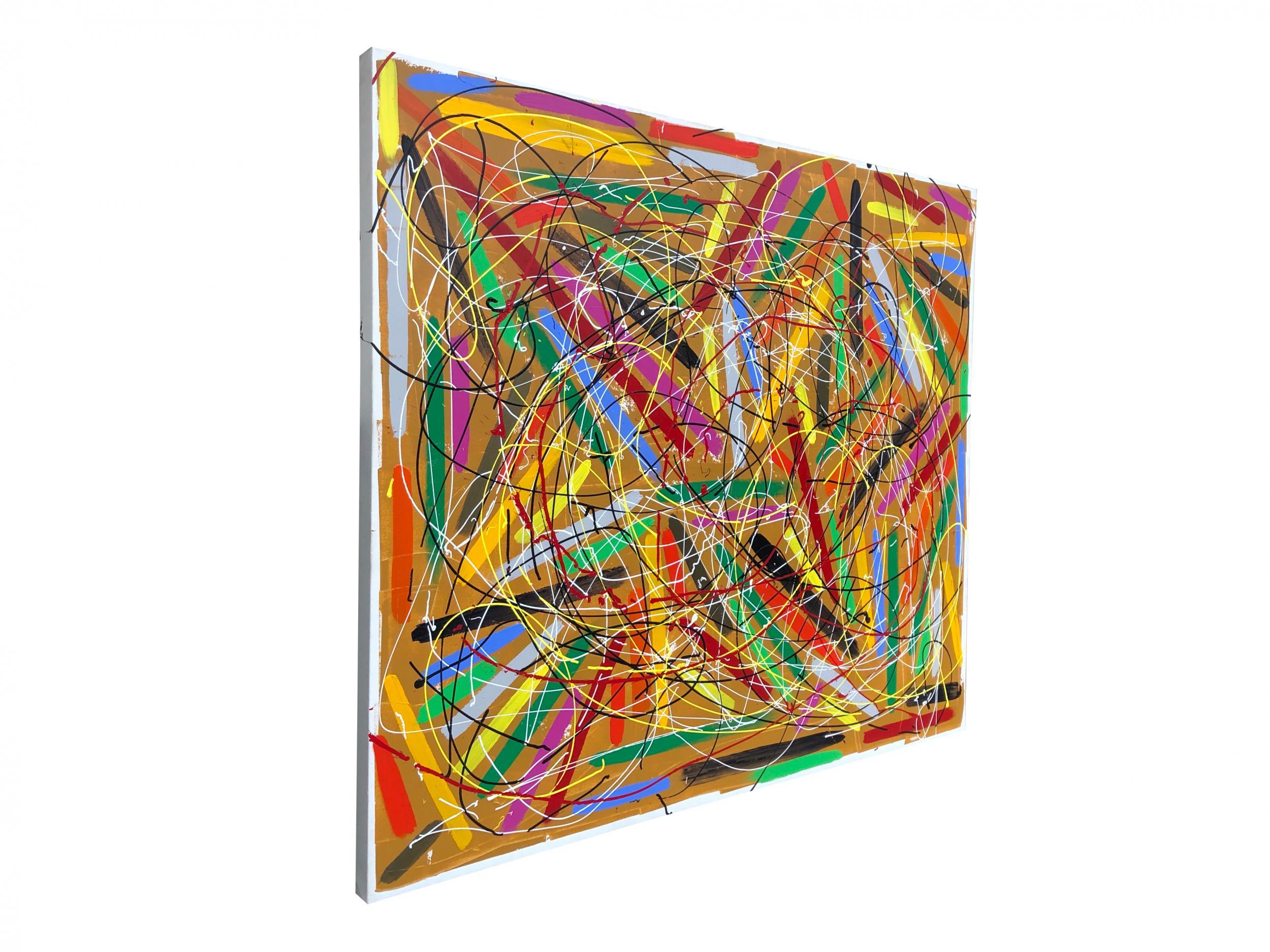 Lost By Troy Smith Fine Art Arte astratta - Abstract Painting Marrone di Troy Smith Studio