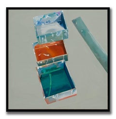 Untitled Abstract Oil Painting on Canvas by Leta Ramos, Framed