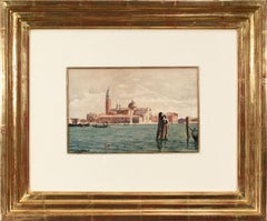View of San Giorgio Maggiore (Venice) Impressionist Watercolor by Róbert Nádler