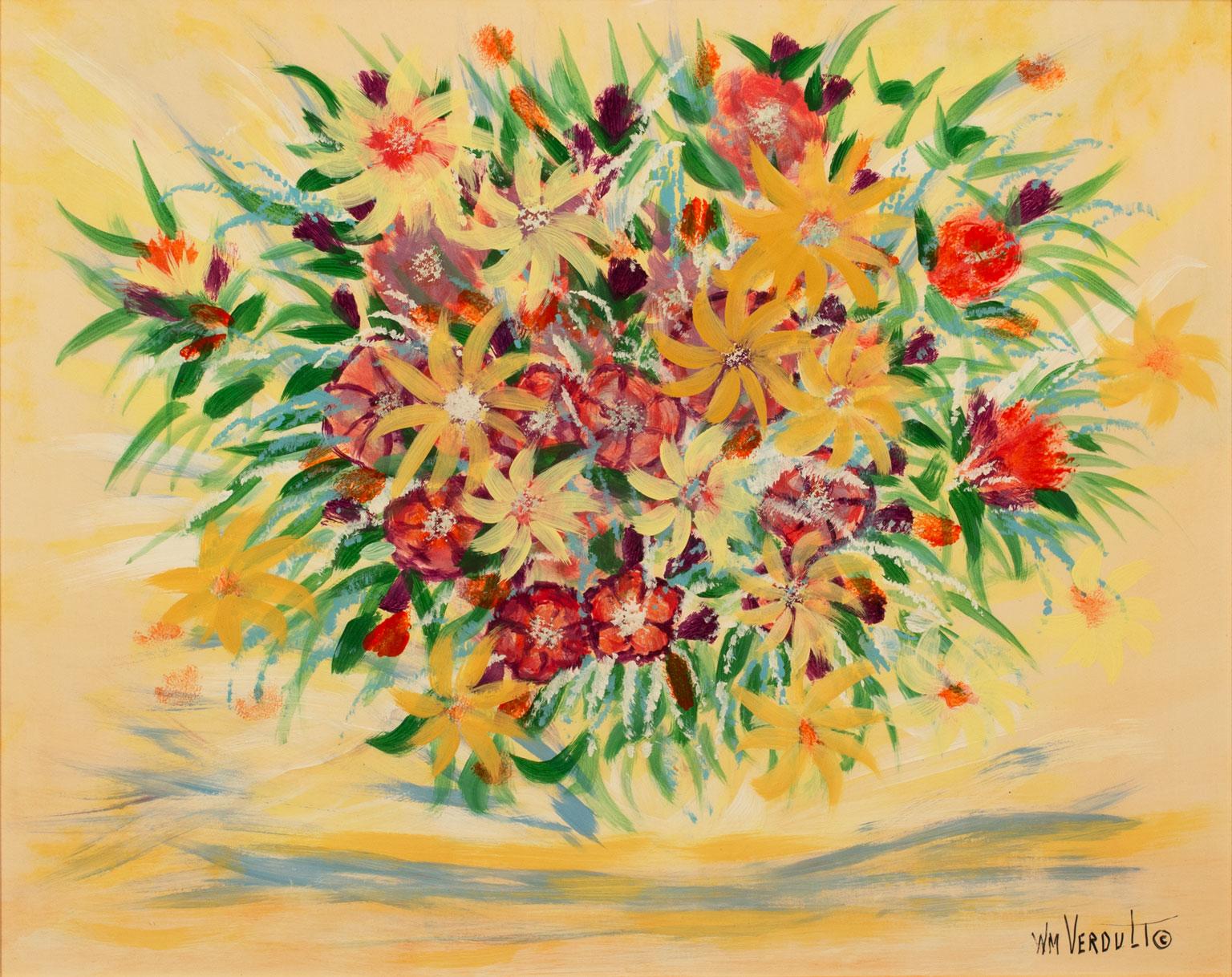 „The Gift“ Original Aquarell auf Papier, Blumenlandschaft von William Verdult, gerahmt im Angebot 2