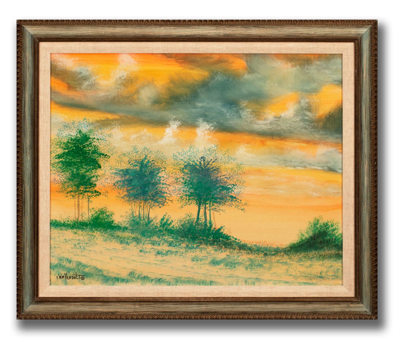 „Meadow“ Original Aquarell auf Papier Landschaft von William Verdult, gerahmt im Angebot 1