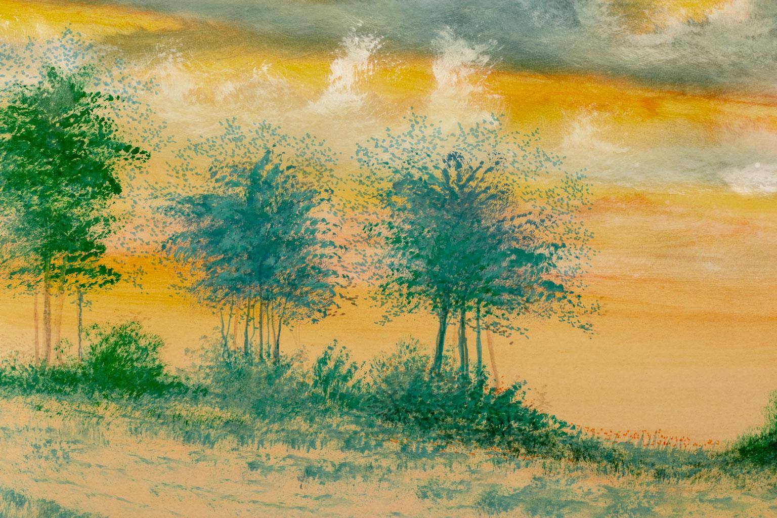 „Meadow“ Original Aquarell auf Papier Landschaft von William Verdult, gerahmt im Angebot 3