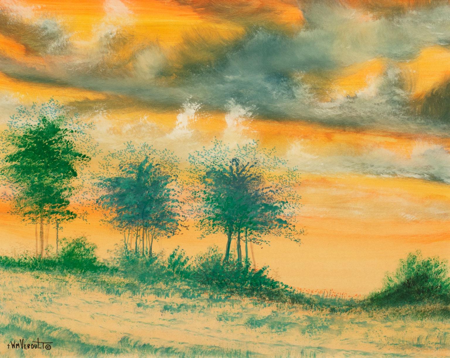 „Meadow“ Original Aquarell auf Papier Landschaft von William Verdult, gerahmt im Angebot 2