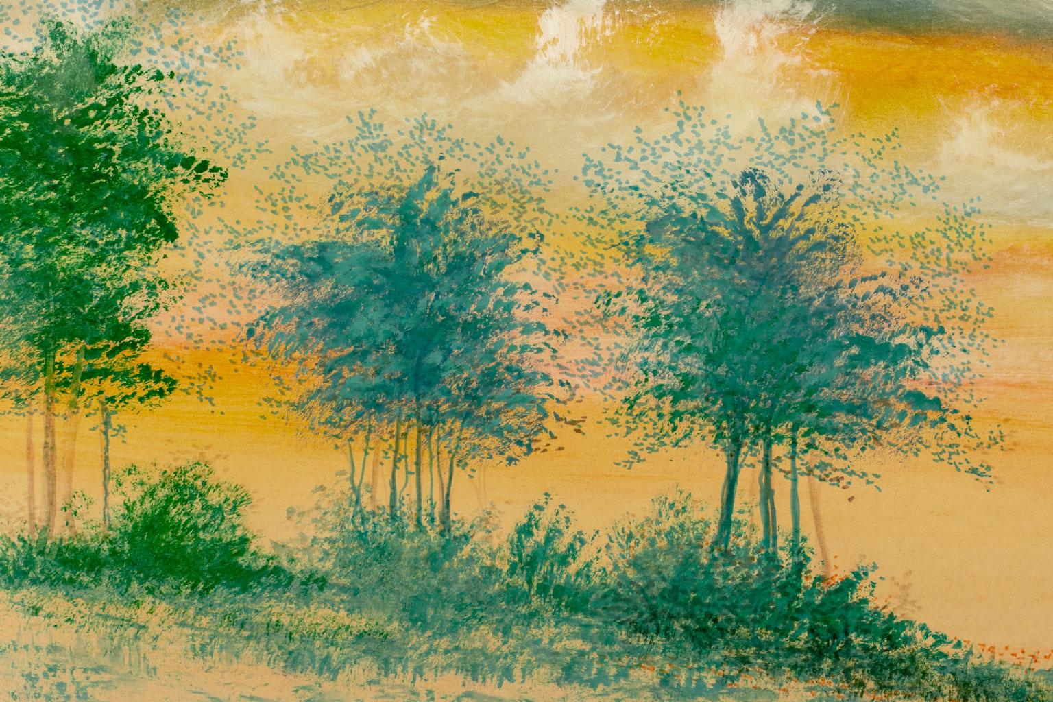 „Meadow“ Original Aquarell auf Papier Landschaft von William Verdult, gerahmt im Angebot 4