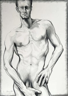 Ohne Titel (Male Nude), 1980, Original ZeichnungLowell Nesbitt