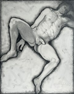 Untitled (Male Nude), 1973, Original Drawing—Lowell Nesbitt