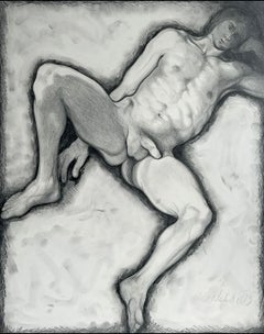 Ohne Titel (Male Nude), 1973, Originalzeichnung von Lowell Nesbitt