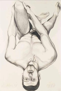 Untitled (Male Nude), 1978, Original Drawing—Lowell Nesbitt