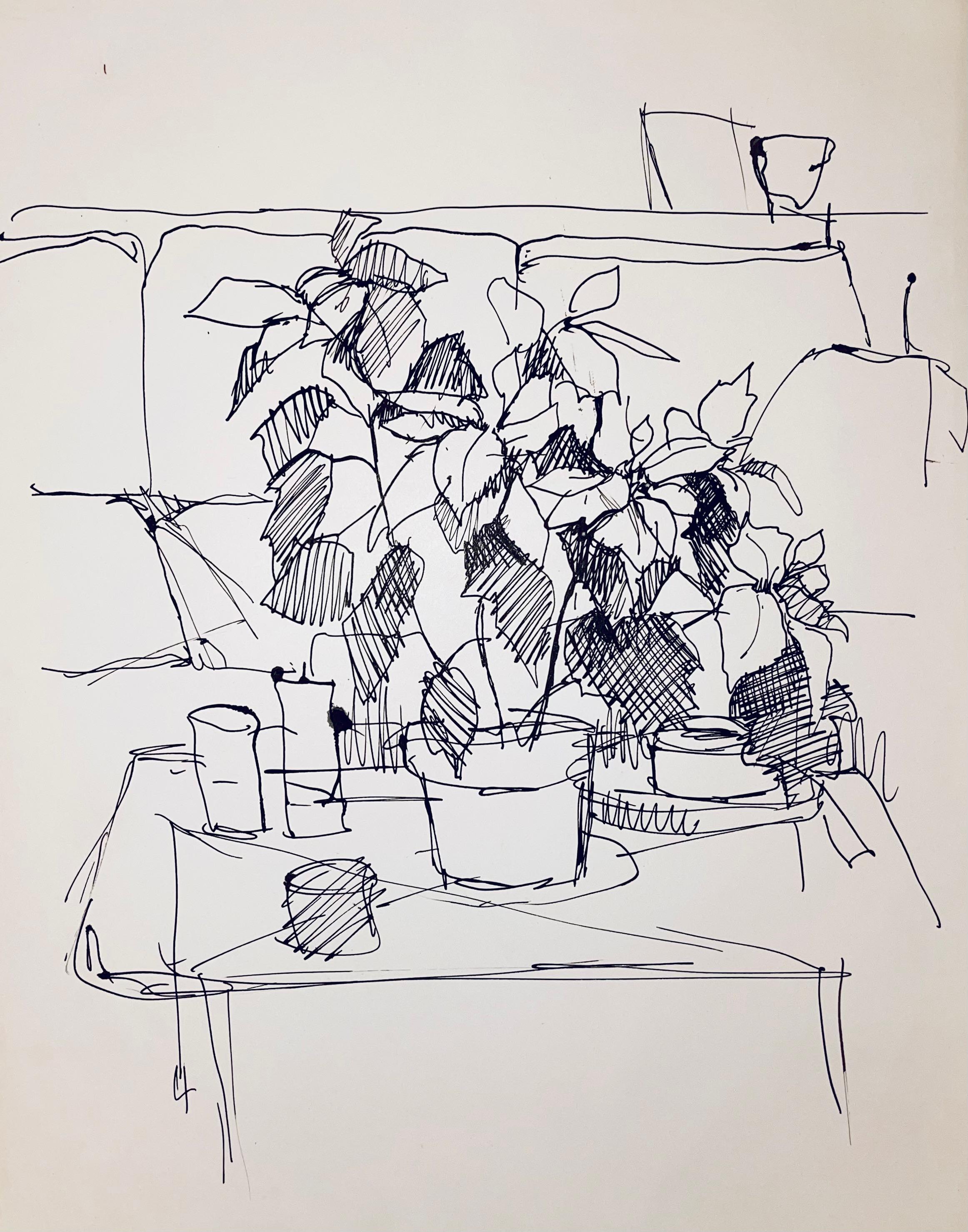 (Nature morte moderne) Sans titre, 1964, Ian Hornak - Dessin