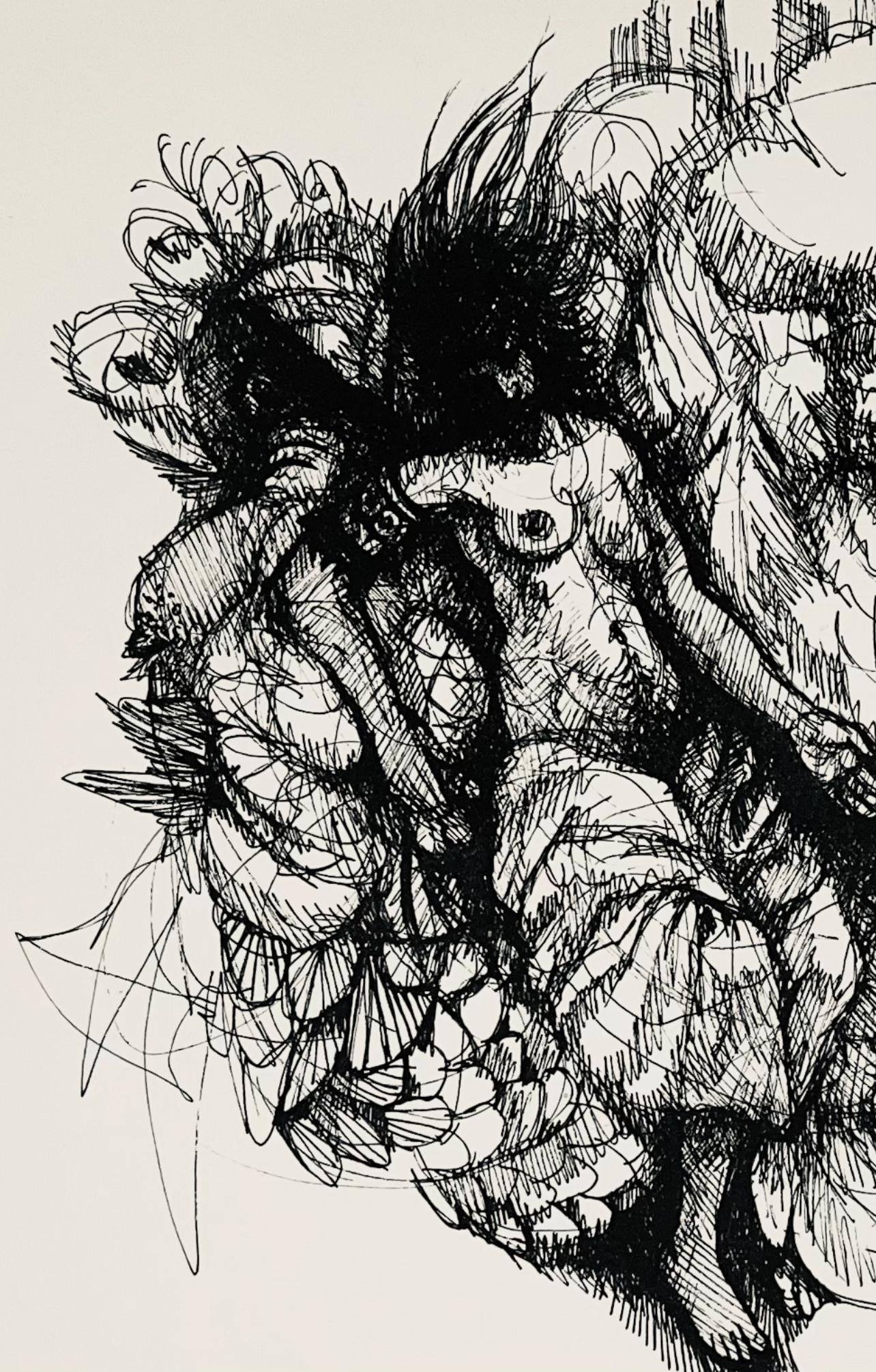(Abstrakte mythologische Landschaft) Ohne Titel, 1965, Ian Hornak - Zeichnung im Angebot 1