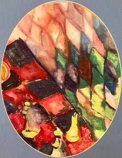 (Abstraktes Stilleben mit Schachbrett) Ohne Titel, 1964, Ian Hornak - Malerei