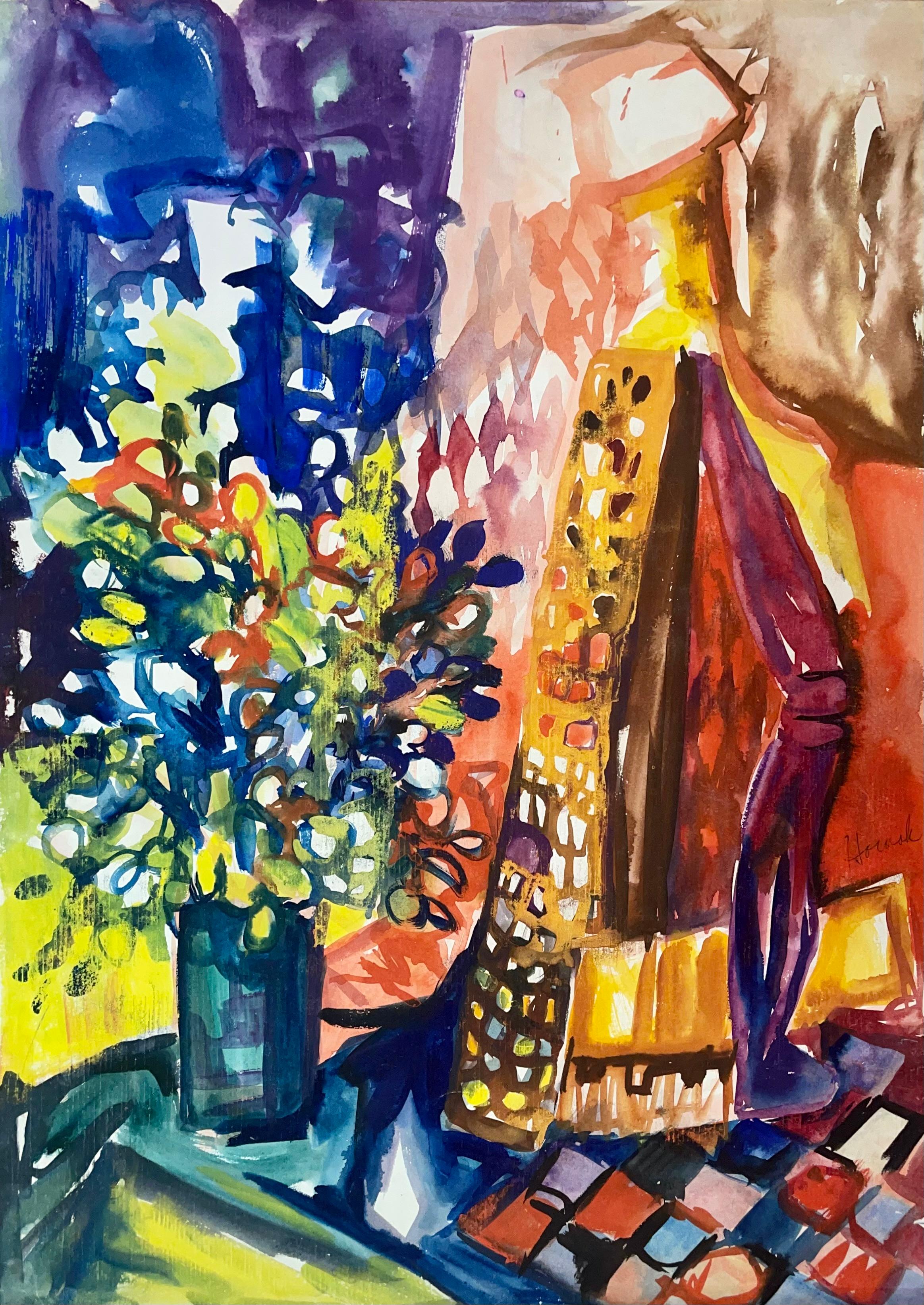Untitled (Abstract Still Life with Flowers), 1963, Ian Hornak — Painting