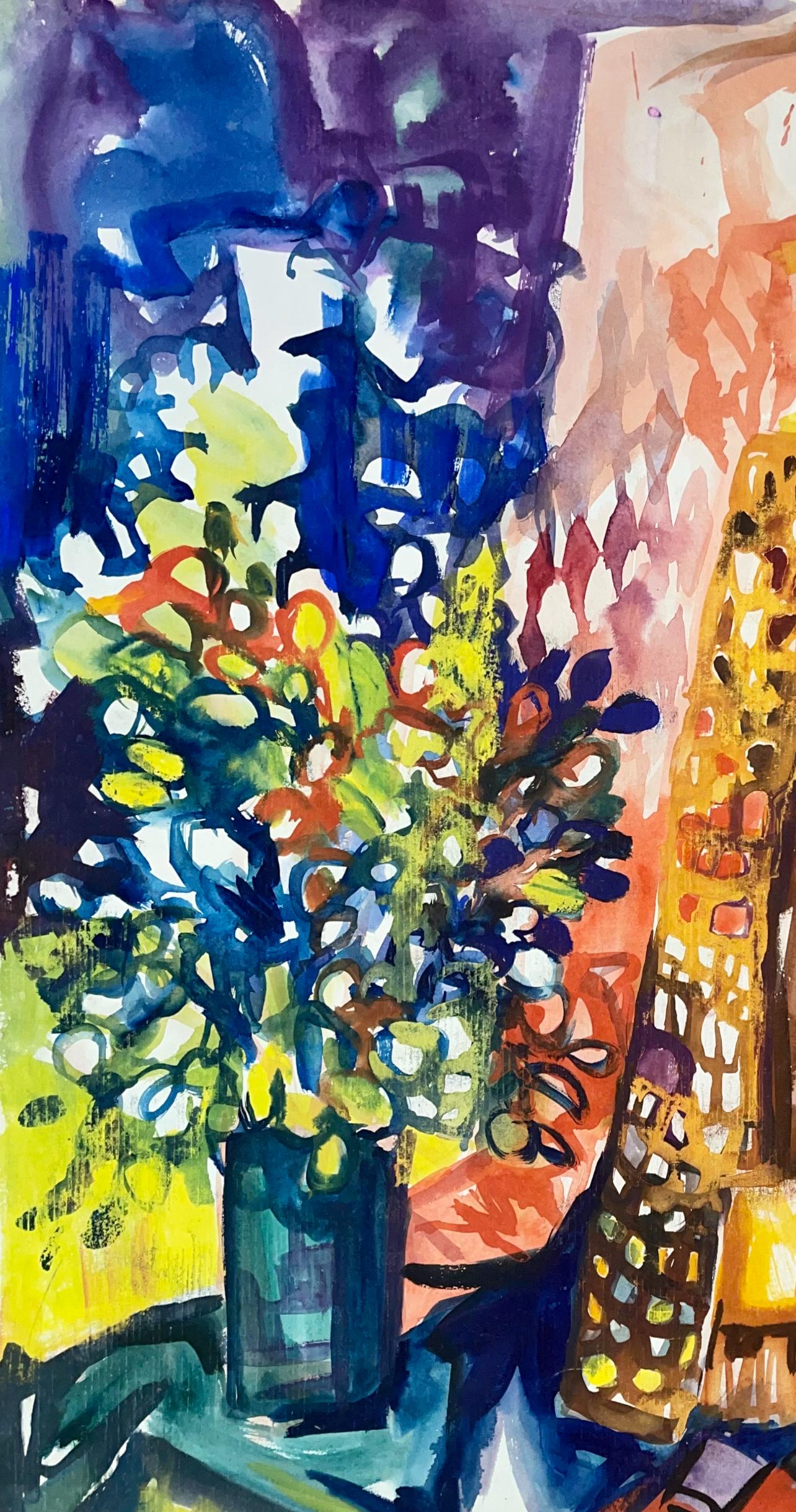Sans titre (nature morte abstraite avec fleurs), 1963, Ian Hornak - Peinture en vente 1