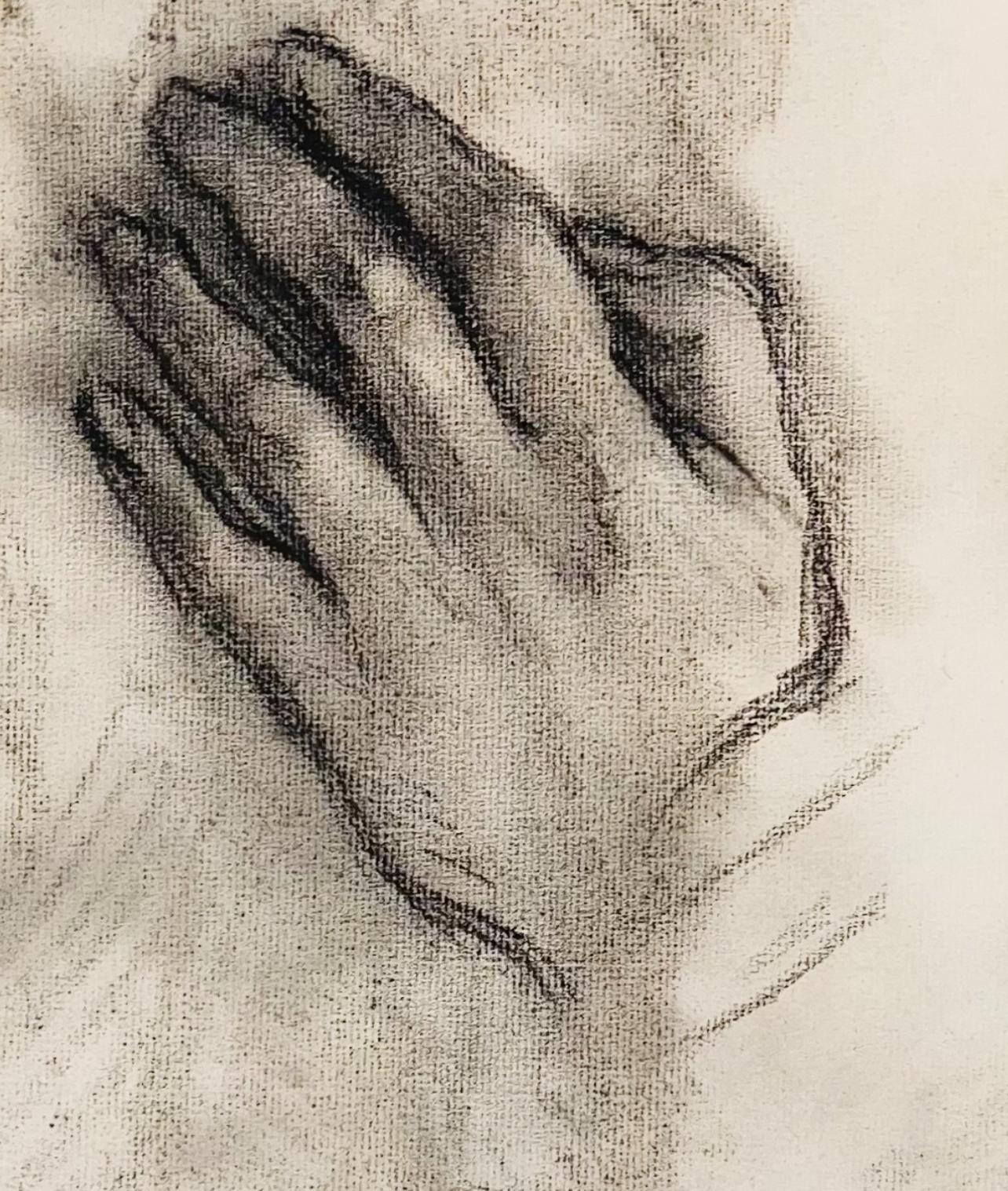 Untitled (Renaissance Hand and Female Nude Study), 1963, Ian Hornak — Drawing For Sale 1