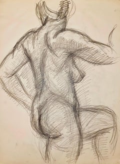 Sans titre (étude d'un nu féminin de la Renaissance), 1963, Ian Hornak - Dessin