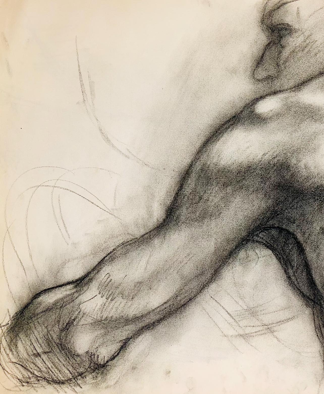Sans titre (étude d'un nu masculin de la Renaissance), 1963, Ian Hornak - Dessin en vente 2