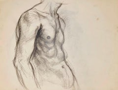 Vintage Untitled (Renaissance Male Nude Figure Study), 1963, Ian Hornak — Drawing