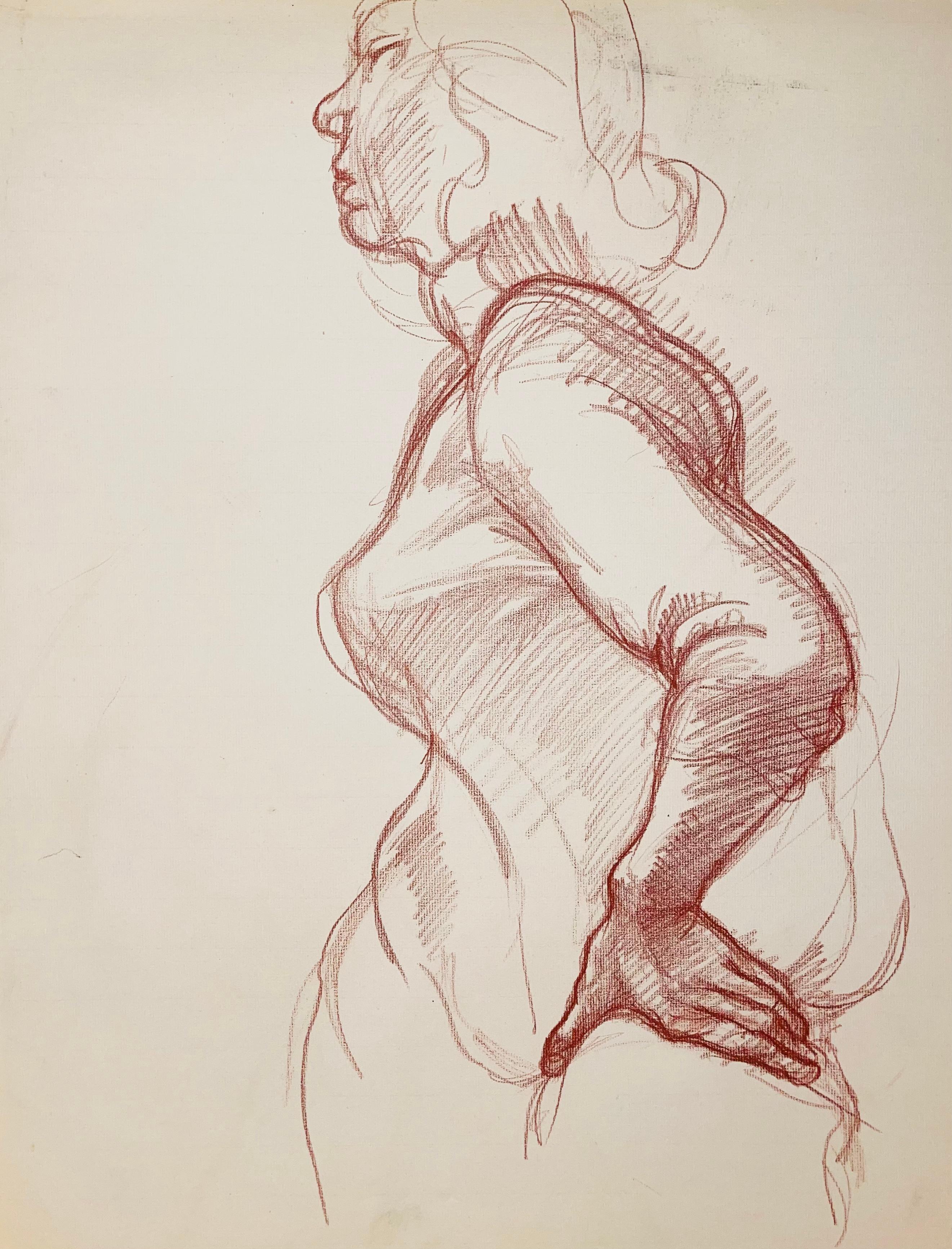 Ohne Titel (Studie einer weiblichen Figur), 1963, Ian Hornak - Zeichnung