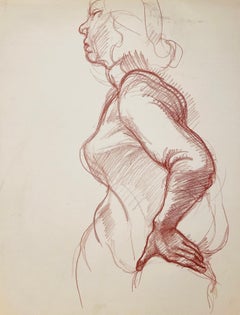 Vintage Untitled (Female Figure Study), 1963, Ian Hornak — Drawing