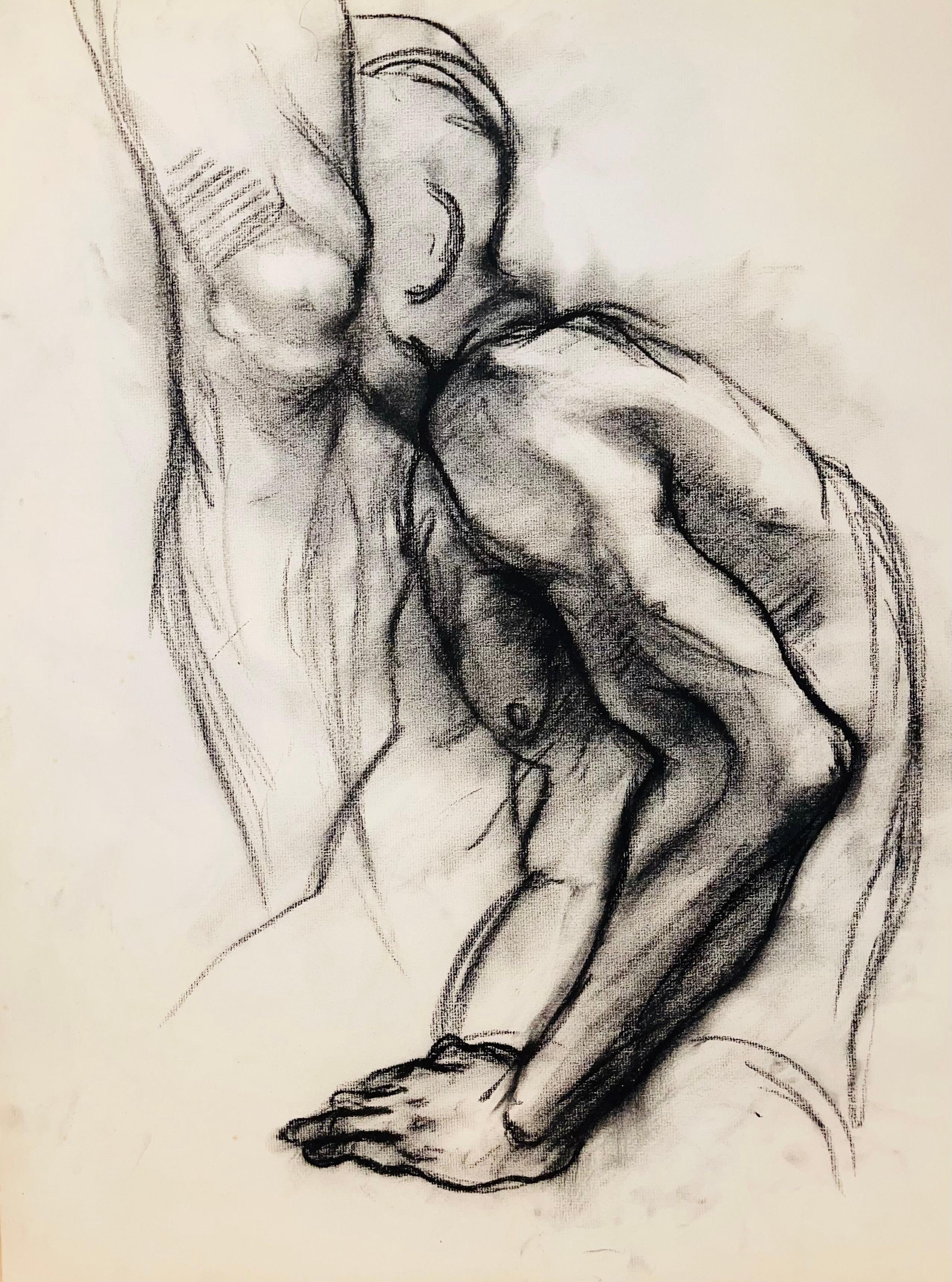 Untitled (Renaissance Male Fellatio Nude Figure), 1963, Ian Hornak — Drawing