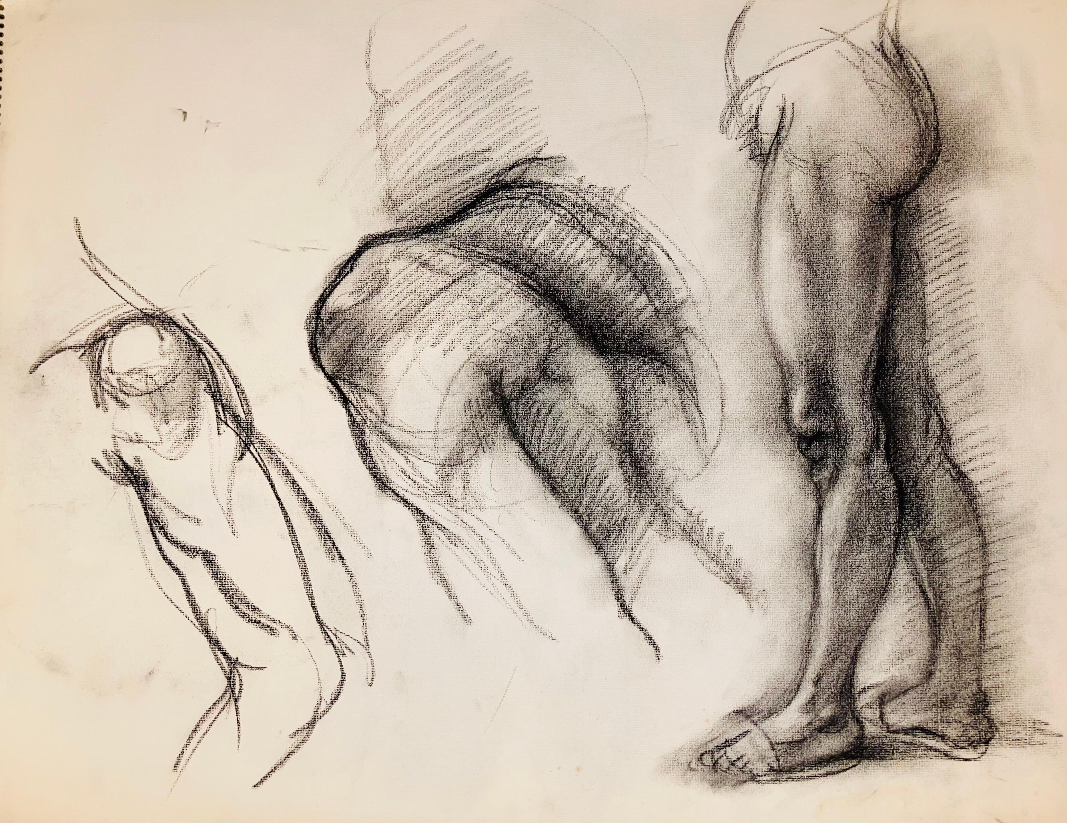 Sans titre (étude d'un nu masculin de la Renaissance), 1963, Ian Hornak - Dessin