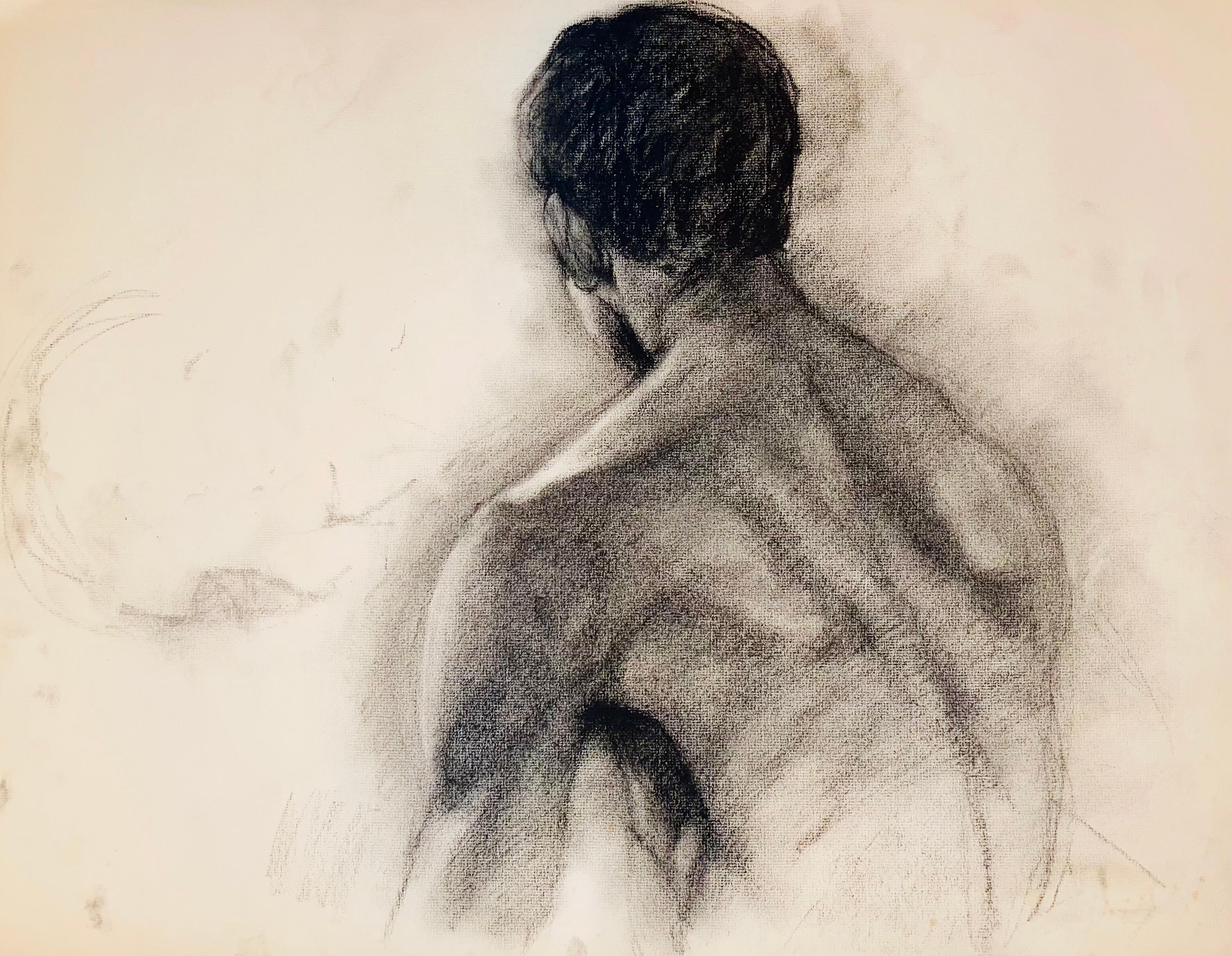 Sans titre (étude d'un nu masculin de la Renaissance), 1963, Ian Hornak - Dessin en vente 1