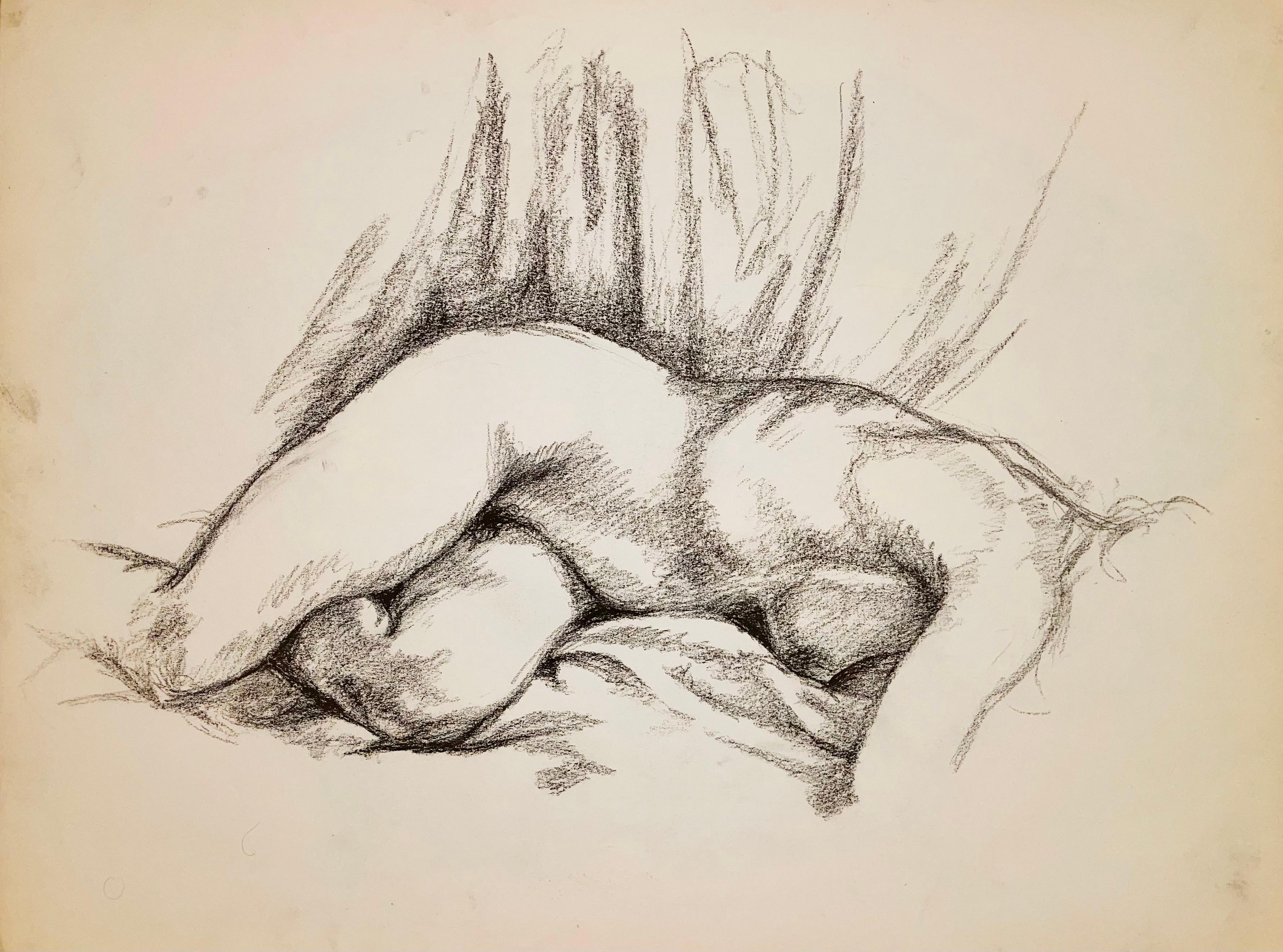 Sans titre (étude d'un nu féminin de la Renaissance), 1963, Ian Hornak - Dessin