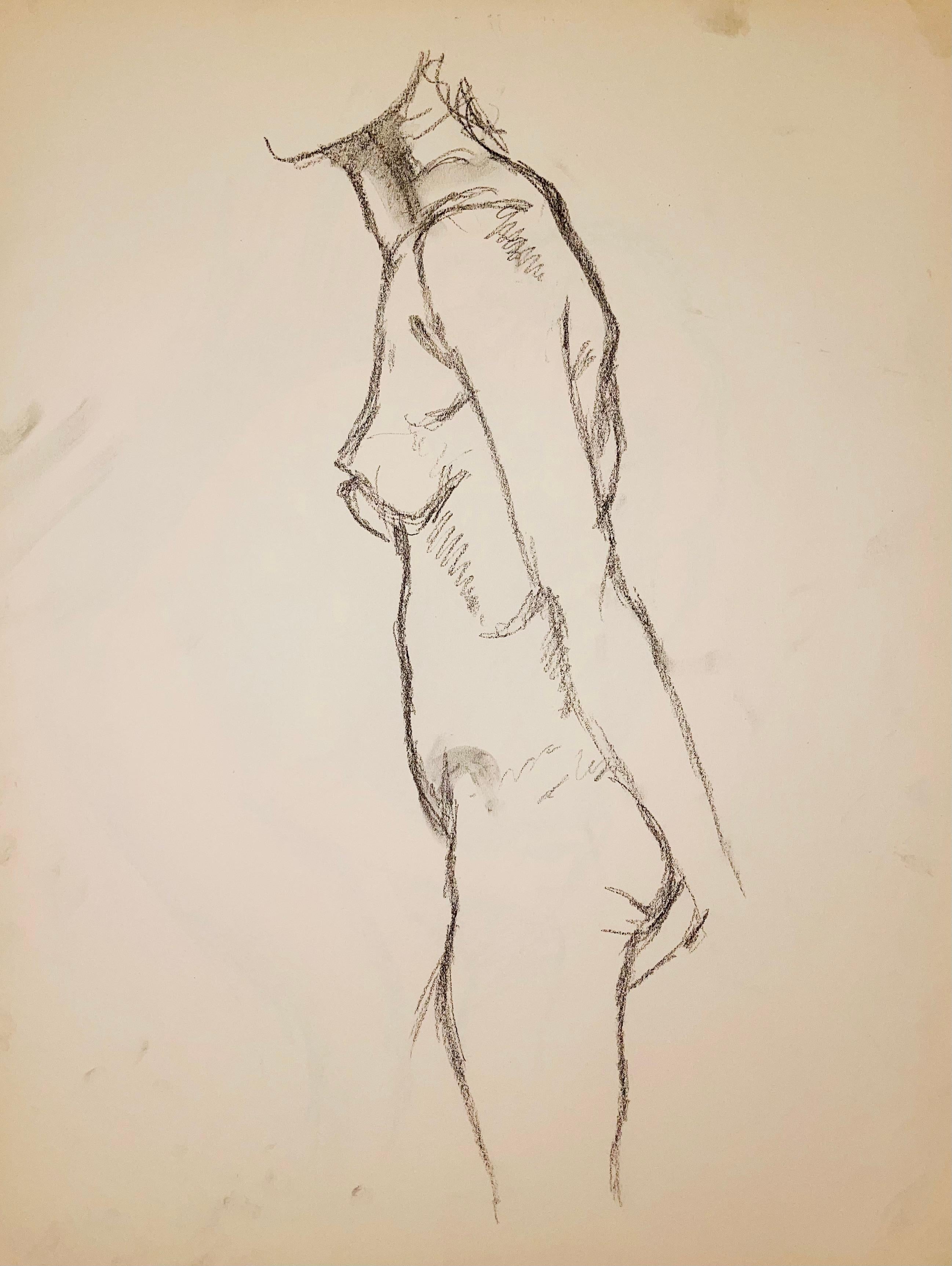 Sans titre (étude d'un nu féminin de la Renaissance), 1963, Ian Hornak - Dessin