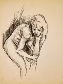 Vintage Untitled (Renaissance Female Nude Figure Study), 1963, Ian Hornak — Drawing