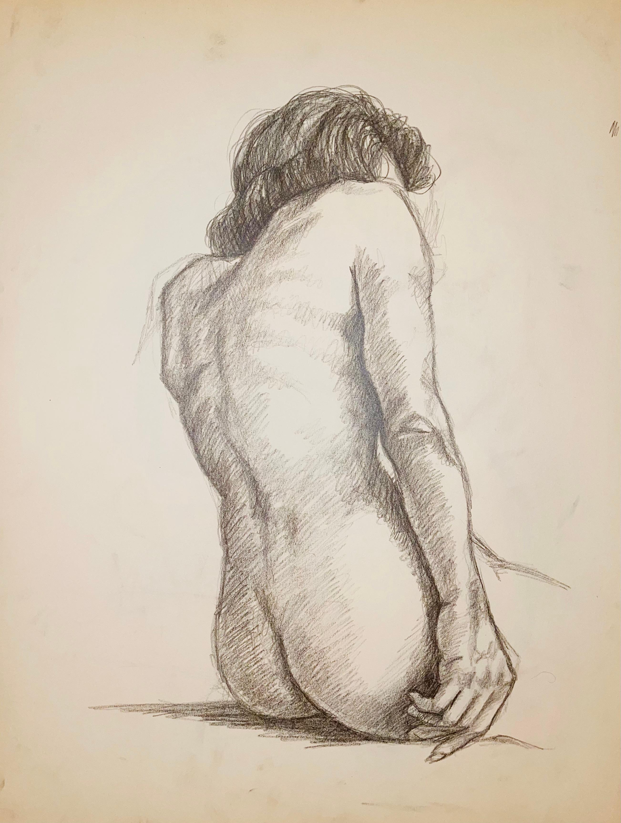 Sans titre (étude d'un nu féminin de la Renaissance), 1963, Ian Hornak - Dessin