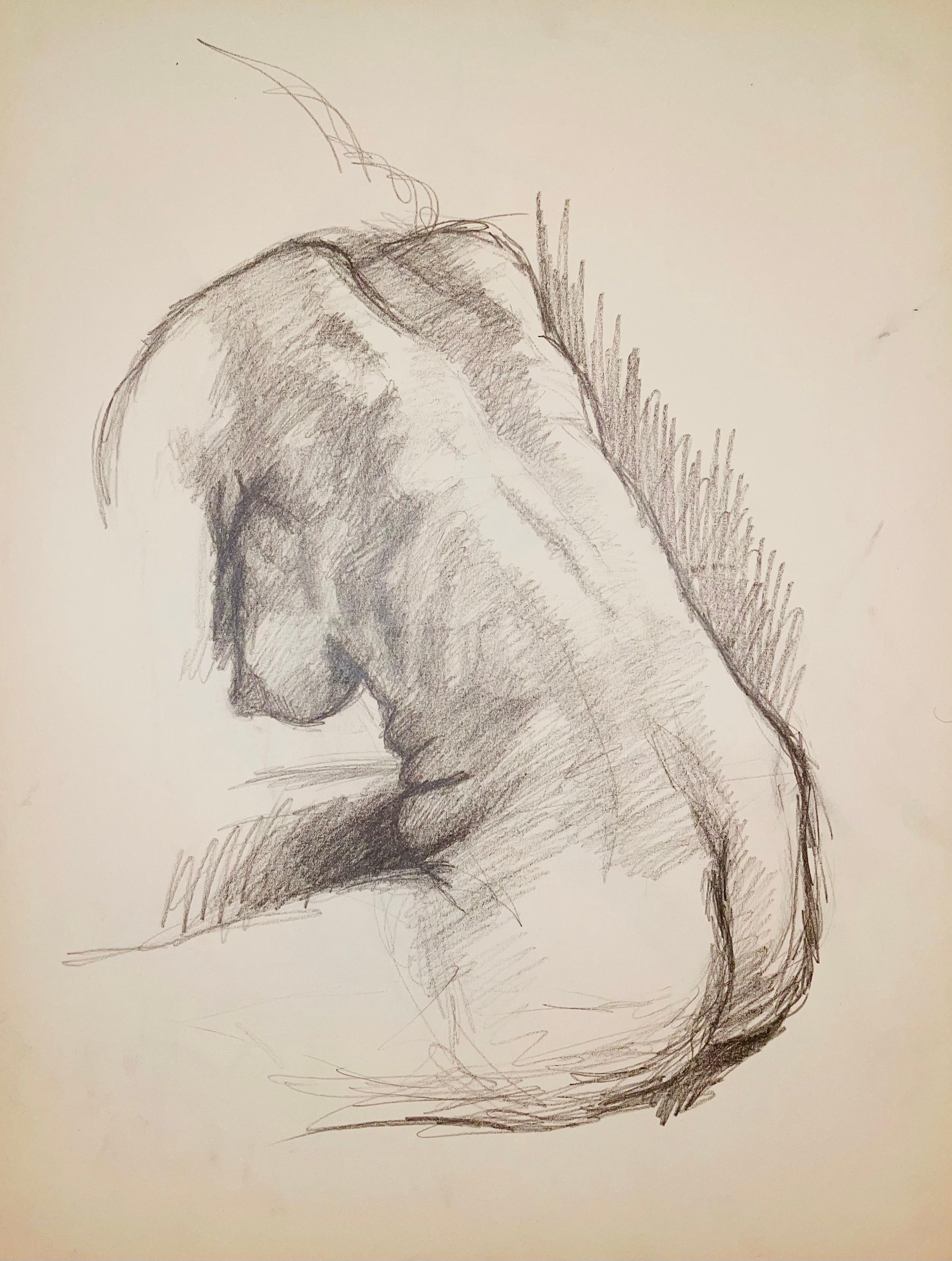 Sans titre (étude d'un nu féminin de la Renaissance), 1963, Ian Hornak - Dessin