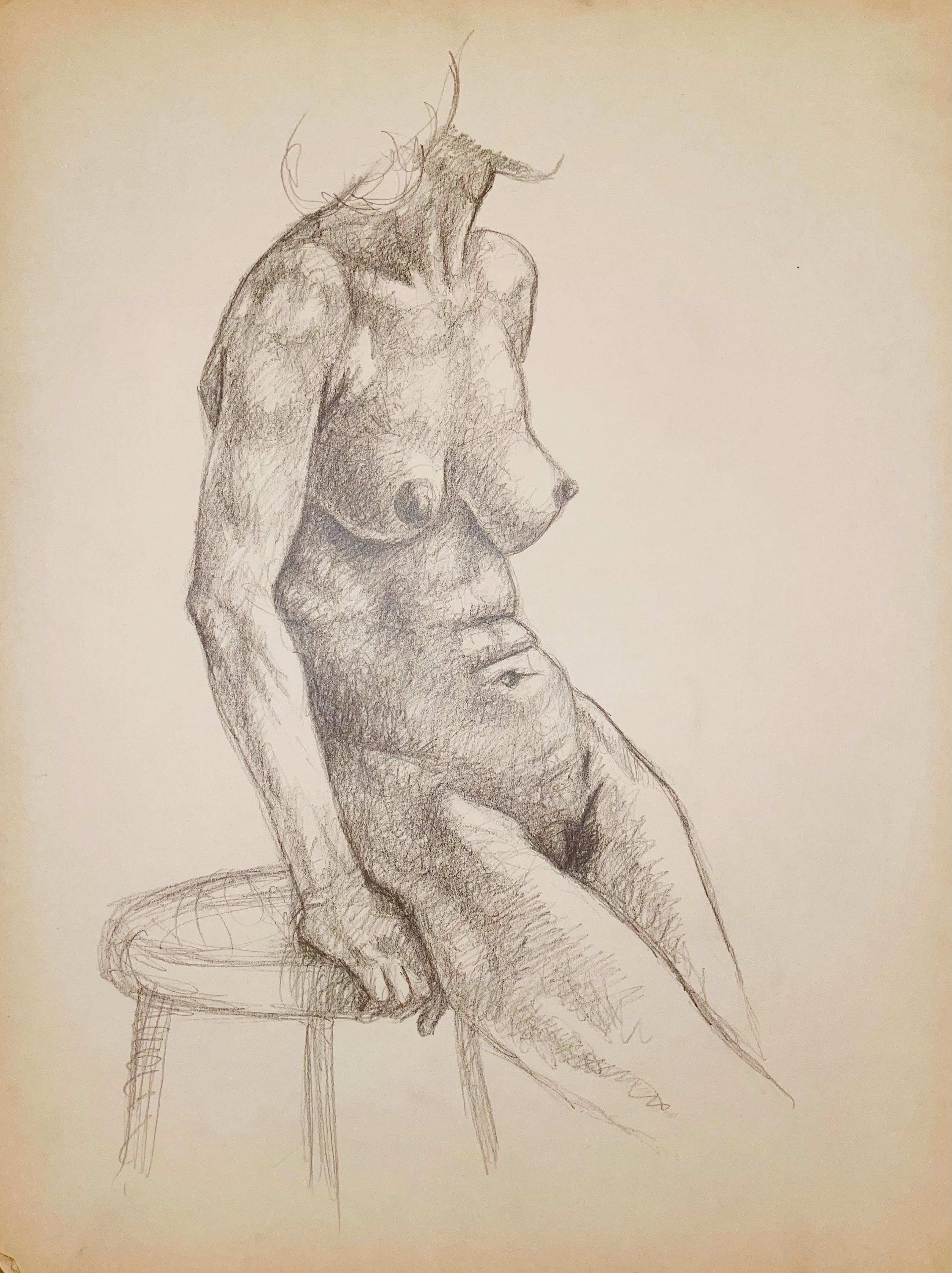 Ohne Titel (Studie eines weiblichen Renaissance-Akts), 1963, Ian Hornak - Zeichnung