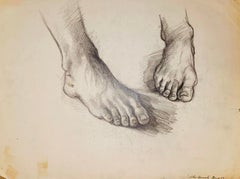 Vintage Untitled (Renaissance Male Foot Figure Study), 1964, Ian Hornak — Drawing