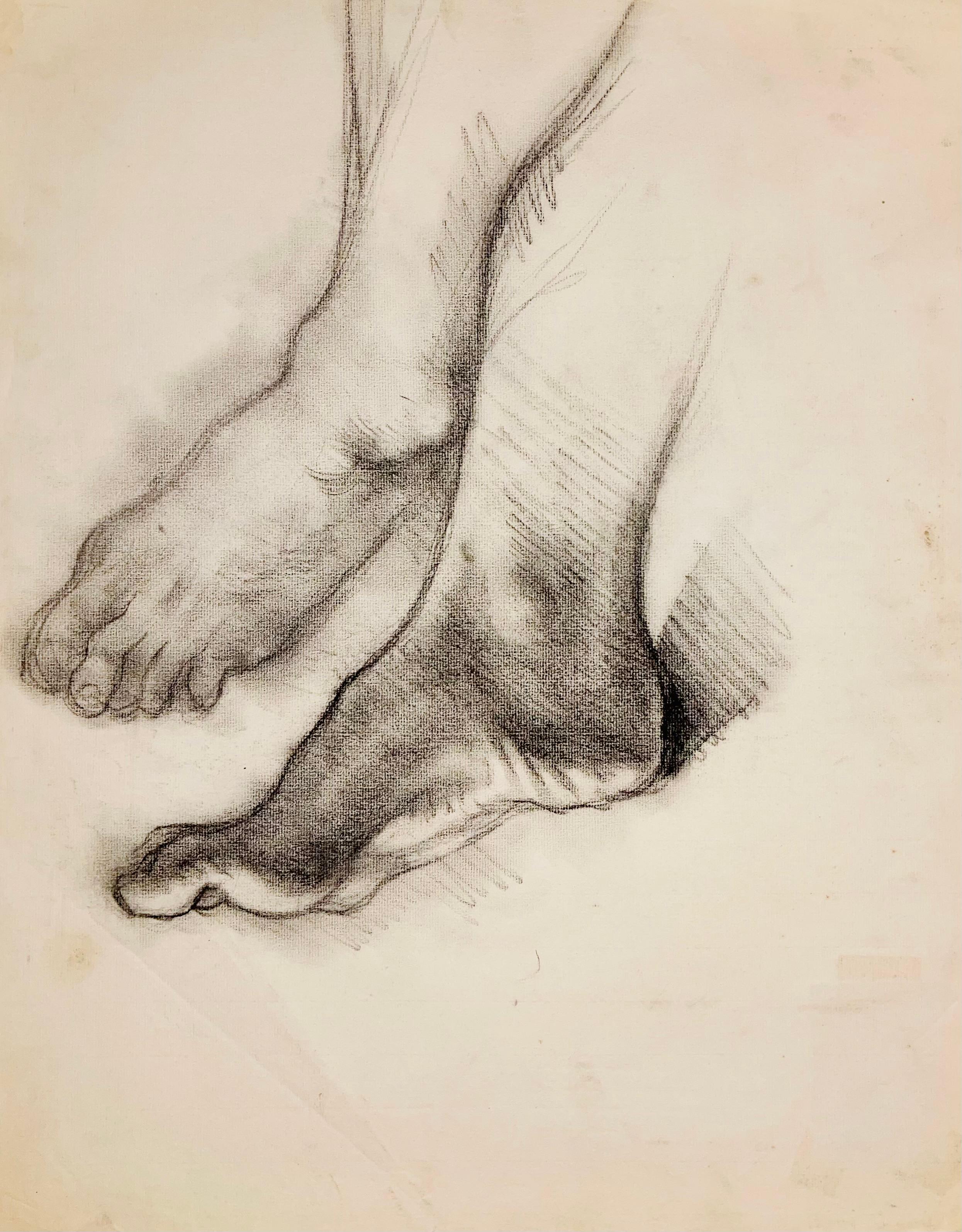 Sans titre (étude d'un pied d'homme de la Renaissance), 1964, Ian Hornak - Dessin