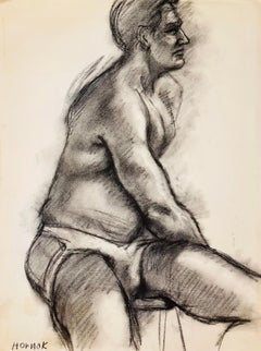 Sans titre (étude d'un nu masculin de la Renaissance), 1964, Ian Hornak - Dessin
