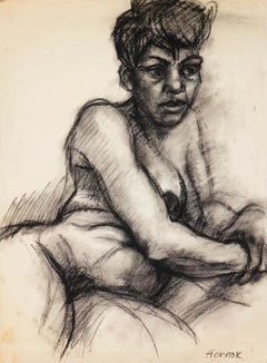 Vintage Untitled (Renaissance Female Nude Figure Study), 1964, Ian Hornak — Drawing