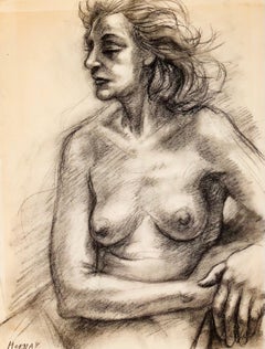 Vintage Untitled (Renaissance Female Nude Figure Study), 1964, Ian Hornak — Drawing